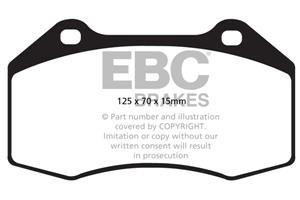 EBC Greenstuff 2000 Bremsbeläge Vorderachse DP22021/2 mit R90 für Abarth 500 / 595 45383 (132kw/ 180PS) Baujahr: 11-14 mit HSN TSN: 4136 AQX