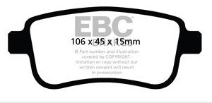 EBC Greenstuff 2000 Bremsbeläge Hinterachse DP22025 mit R90 für Renault CAPTUR II Blue dCi 95 (HFAF) (70kw/ 95PS) Baujahr: 01/20- mit HSN TSN: 3333 BMZ