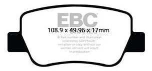 EBC Blackstuff Bremsbeläge Hinterachse DPX2027 mit R90 für Toyota Avensis 3 Station Wagon 2.2 D-4D (110kw/ 150PS) Baujahr: 01/09- mit HSN TSN: 5013 AFO