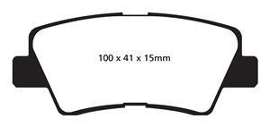 EBC Yellowstuff Bremsbeläge Hinterachse DP42031R mit R90 für Hyundai i40 CW 2.0 GDi (121kw/ 165PS) Baujahr: 12/14- mit HSN TSN: 8252 AGO
