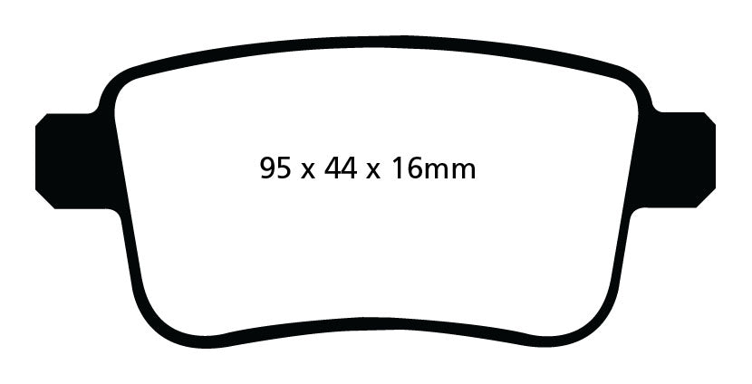 EBC Blackstuff Bremsbeläge Hinterachse DPX2034 mit R90 für Renault Kangoo / Grand Kangoo 1.5 dCi (KW0B) (63kw/ 86PS) Baujahr: 02/08- mit HSN TSN: 3333 AQP