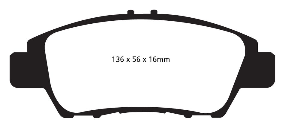 EBC Blackstuff Bremsbeläge Vorderachse DPX2041 mit R90 für Honda Jazz 3 1.4i (73kw/ 100PS) Baujahr: 07/08- mit HSN TSN: 2131 AAN