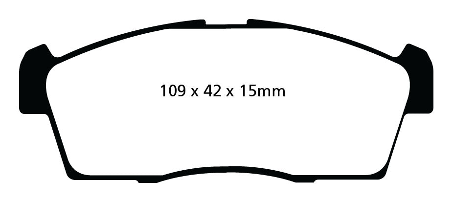 EBC Yellowstuff Bremsbeläge Hinterachse DP42402R ohne R90 für Honda CIVIC XI Schrägheck 2.0 Type-R (243kw/ 330PS) Baujahr: 06/22- mit HSN TSN: 7100 AFH