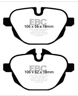 EBC Redstuff Bremsbeläge Hinterachse DP32047C mit R90 für BMW 5 518 d (110kw/ 150PS) Baujahr: 07/18- mit HSN TSN: 0005 CSS