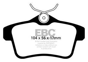 EBC Yellowstuff Bremsbeläge Hinterachse DP42053R mit R90 für Peugeot 3008 2.0 Hdi (110kw/ 150PS) Baujahr: 06/09- mit HSN TSN: 3003 AVW