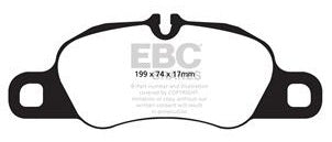 EBC RPX Bremsbeläge Vorderachse DP82057RPX  für Porsche 911 3.6 Carrera (254kw/ 345PS) Baujahr: 06/08- mit HSN TSN: 0583 ABX