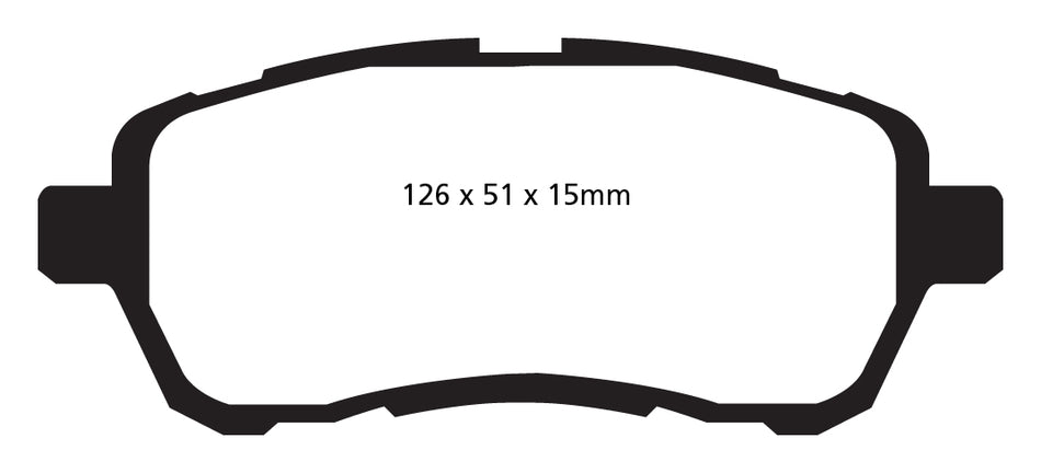 EBC Blackstuff Bremsbeläge Vorderachse DPX2058 mit R90 für Daihatsu Materia 45413 (76kw/ 103PS) Baujahr: 10/06- mit HSN TSN: 7111 AAK