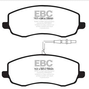 EBC Blackstuff Bremsbeläge Vorderachse DPX2062 ohne R90 für Lancia Phedra 2.2 JTD (120kw/ 163PS) Baujahr: 04/06-11/10 mit HSN TSN: 4136 AJW