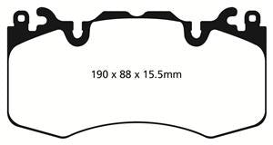 EBC Yellowstuff Bremsbeläge Vorderachse DP42064R mit R90 für Land Rover Range Rover 4 5.0 SCV8 4x4 (405kw/ 550PS) Baujahr: 06/15- mit HSN TSN: 1590 AEN