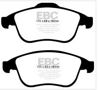 EBC Blackstuff Bremsbeläge Vorderachse DPX2071 mit R90 für Renault Laguna 3.5 V6 (DT0P) (175kw/ 238PS) Baujahr: 09/08- mit HSN TSN: 3333 ARY