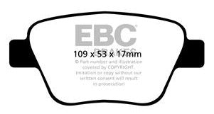 EBC Blackstuff Bremsbeläge Hinterachse DPX2075 mit R90 für VW Caddy 3 45383 (59kw/ 80PS) Baujahr: 05/06-08/10 mit HSN TSN: 0603 AJU