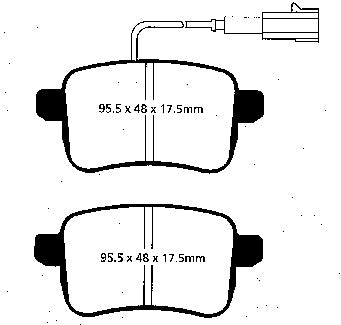 EBC Blackstuff Bremsbeläge Hinterachse DPX2079 mit R90 für Alfa Romeo Giulietta 2.0 JTDM (940FXH1A 940FXH11 940.FXZ11 940.FXZ1A) (120kw/ 163PS) Baujahr: 04/10- mit HSN TSN: 1742 AAP