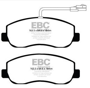 EBC Blackstuff Bremsbeläge Vorderachse DPX2083 mit R90 für Nissan NV400 Bus 2.3 dCi (107kw/ 146PS) Baujahr: 11/11- mit HSN TSN: 1329 AGG