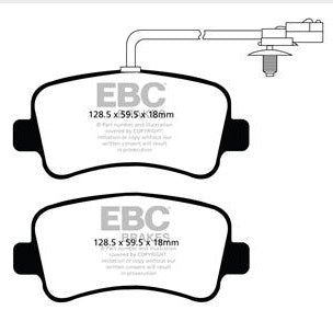 EBC Blackstuff Bremsbeläge Hinterachse DPX2084 mit R90 für Opel Movano B 2.3 CDTI FWD (110kw/ 150PS) Baujahr: 01/13-