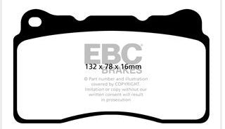 EBC Bluestuff NDX Bremsbeläge Vorderachse DP52093NDX mit R90 für Chevrolet Corvette C7 6.2 Stingray Baujahr: 16-