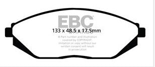 EBC Greenstuff 2000 Bremsbeläge Vorderachse DP22097 mit R90 für Chevrolet Spark 45323 (60kw/ 82PS) Baujahr: 03/10- mit HSN TSN: 8265 AEB