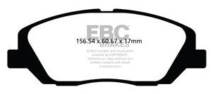 EBC Blackstuff Bremsbeläge Vorderachse DPX2100 ohne R90 für Ssangyong Korando 2.0 4WD (110kw/ 150PS) Baujahr: 02/12- mit HSN TSN: 8251 ACM