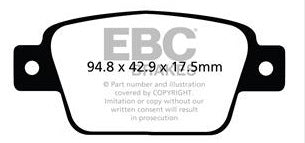 EBC Greenstuff 2000 Bremsbeläge Hinterachse DP22107 ohne R90 für Alfa Romeo Mito 1.4 (955.AXB1B 955.AXU1A) (57kw/ 78PS) Baujahr: 03/11-10/18 mit HSN TSN: 1742 AAD