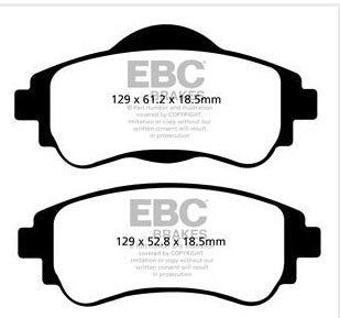 EBC Blackstuff Bremsbeläge Vorderachse DPX2109 mit R90 für Citroën C4 1.6 HDi 90 (68kw/ 92PS) Baujahr: 11/09 - mit HSN TSN: 3001 ALZ