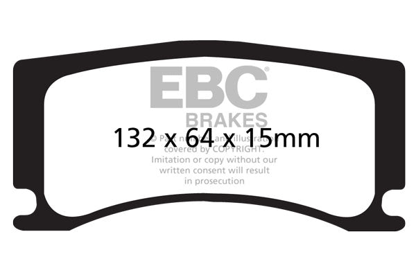 EBC Yellowstuff Bremsbeläge Vorderachse und Hinterachse DP42112R mit R90 für Jaguar XK 5.0 XKR-S (550kw/ 405PS) Baujahr: 01/11- mit HSN TSN: 2051 ABZ