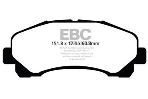 EBC Greenstuff 6000 Bremsbeläge Vorderachse DP62113 mit R90 für Isuzu D-Max 2.5 DiTD (100kw/ 136PS) Baujahr: 10/06- mit HSN TSN: 7115 AAA