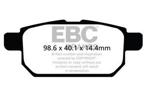 EBC Blackstuff Bremsbeläge Hinterachse DPX2120 mit R90 für Suzuki Vitara 1.6 AllGrip (88kw/ 120PS) Baujahr: 02/15- mit HSN TSN: 8306 ACF