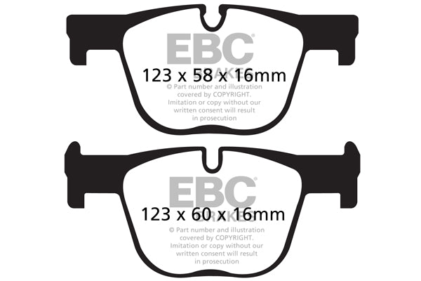 EBC Redstuff Bremsbeläge Hinterachse DP32131C mit R90 für BMW 3 Gran Turismo 330 i xDrive (185kw/ 252PS) Baujahr: 10/15- mit HSN TSN: 0005 CHT