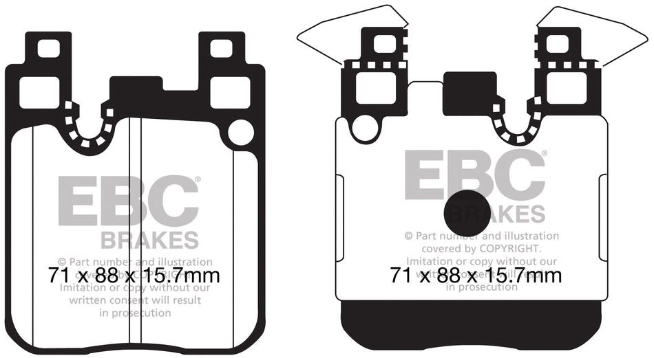 EBC RP1 Bremsbeläge Hinterachse DP82133RP1  für BMW 3 Gran Turismo 335 i xDrive (240kw/ 326PS) Baujahr: 03/13-03/14