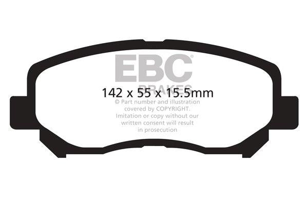 EBC Yellowstuff Bremsbeläge Vorderachse DP42134R mit R90 für Mazda CX-5 2.2 D (110kw/ 150PS) Baujahr: 04/12- mit HSN TSN: 7118 AFC