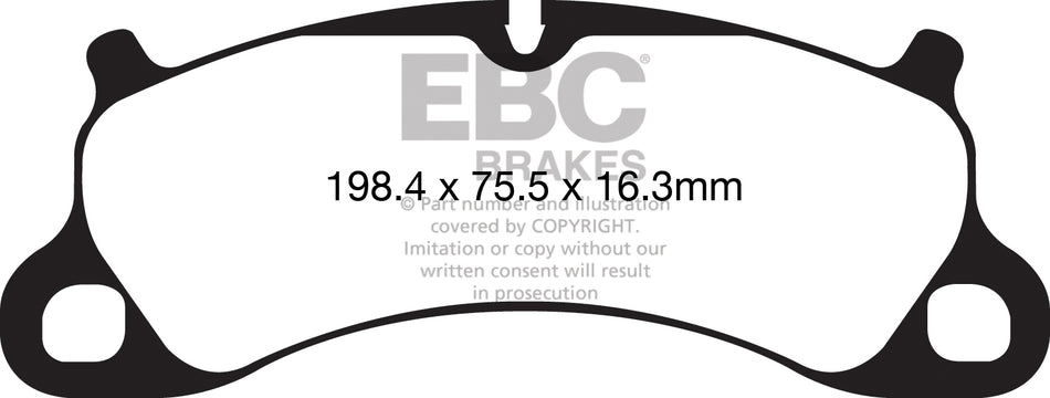 EBC RPX Bremsbeläge Vorderachse DP82144RPX  für Porsche 911 3.4 Carrera 4 (257kw/ 350PS) Baujahr: 11/12- mit HSN TSN: 0583 AFX