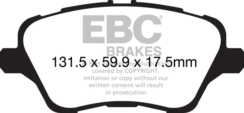 EBC Bluestuff NDX Bremsbeläge Hinterachse DP52419NDX ohne R90 für Tesla MODEL Y EV Perfomance Allrad (340kw/ 462PS) Baujahr: 03/19-