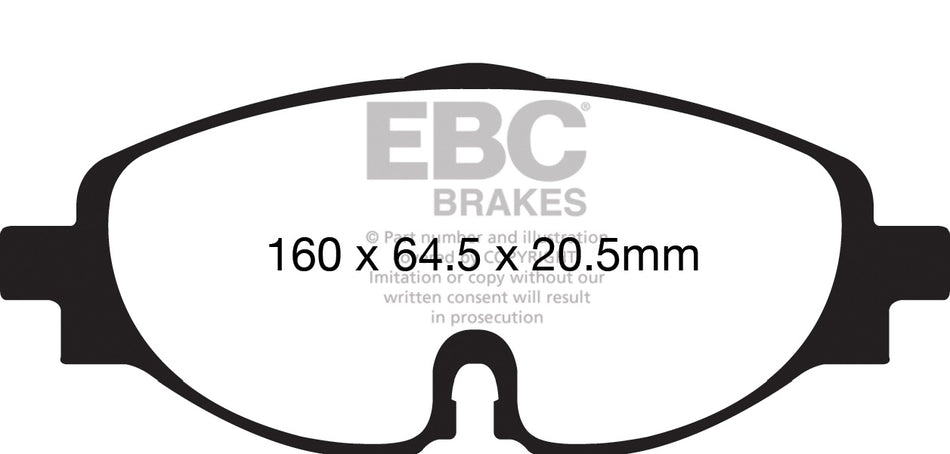 EBC Greenstuff 2000 Bremsbeläge Vorderachse DP22150 mit R90 für VW POLO VI 2.0 GTI (147kw/ 200PS) Baujahr: 11/17- mit HSN TSN: 0603 CDU