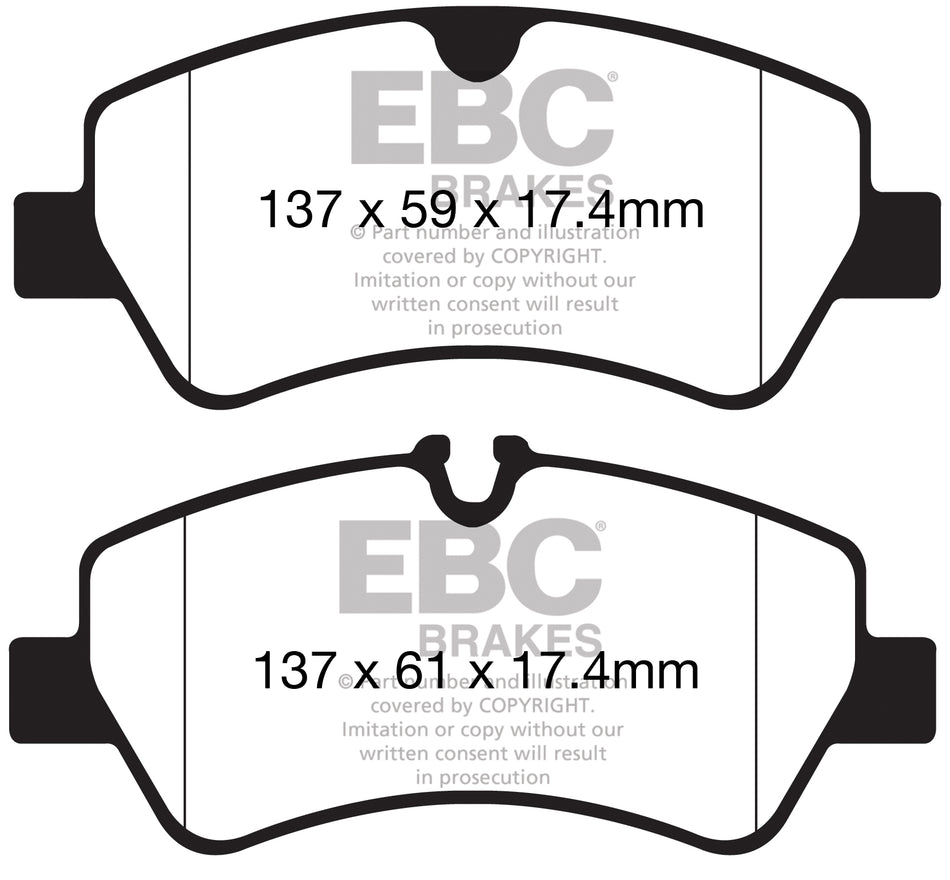 EBC Blackstuff Bremsbeläge Hinterachse DPX2152 mit R90 für Ford Transit 7 Kasten 2.2 TDCi (92kw/ 125PS) Baujahr: 05/14- mit HSN TSN: 8566 BHQ