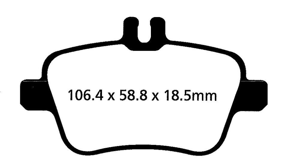 EBC Yellowstuff Bremsbeläge Hinterachse DP42157R mit R90 für Mercedes-Benz A-Klasse A 250 (176.050) (160kw/ 218PS) Baujahr: 07/15-05/18 mit HSN TSN: 1313 ESD