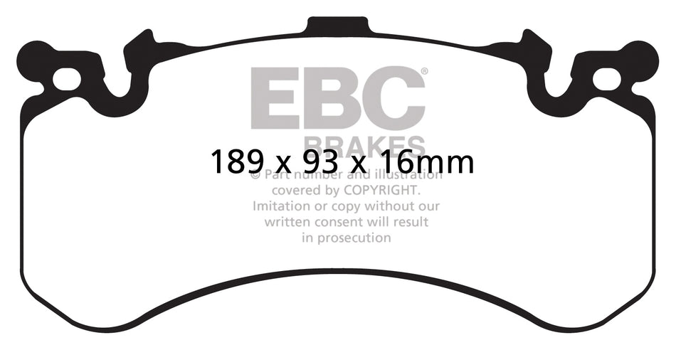 EBC Redstuff Bremsbeläge Vorderachse DP32158C mit R90 für Audi A6 C7 Avant S6 quattro (331kw/ 450PS) Baujahr: 10/14-09/18 mit HSN TSN: 0588 BBU