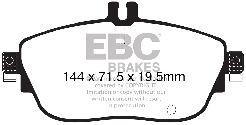 EBC Yellowstuff Bremsbeläge Vorderachse DP42165R mit R90 für Infiniti Q30 1.5 D (80kw/ 109PS) Baujahr: 11/15-