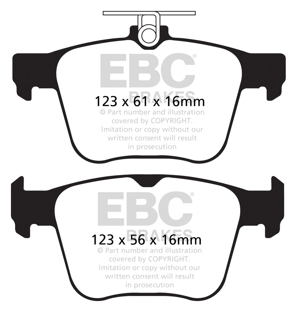 EBC RP1 Bremsbeläge Hinterachse DP82173RP1  für Audi Q3 35 TDI quattro (110kw/ 150PS) Baujahr: 09/18- mit HSN TSN: 0588 BOZ