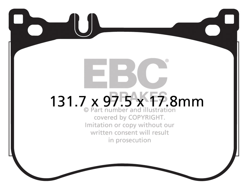 EBC Redstuff Bremsbeläge Vorderachse DP32178C mit R90 für Mercedes-Benz S-Klasse S 500 Hybrid / e (222.163) (245kw/ 333PS) Baujahr: 07/14-05/17 mit HSN TSN: 1313 ERR