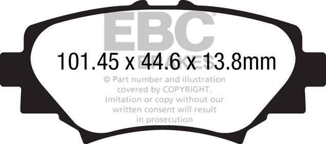 EBC Greenstuff 2000 Bremsbeläge Hinterachse DP22186 mit R90 für Mazda 3 1.5 D (BMLFP) (77kw/ 105PS) Baujahr: 06/16- mit HSN TSN: 7118 AHA