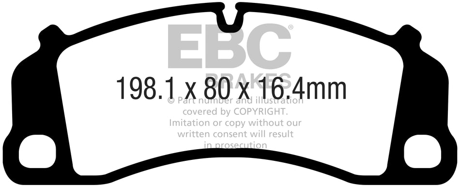 EBC Bluestuff NDX Bremsbeläge Vorderachse DP52206NDX mit R90 für Porsche 911 3.8 GT3 (350kw/ 475PS) Baujahr: 08/13- mit HSN TSN: 0583 AGK