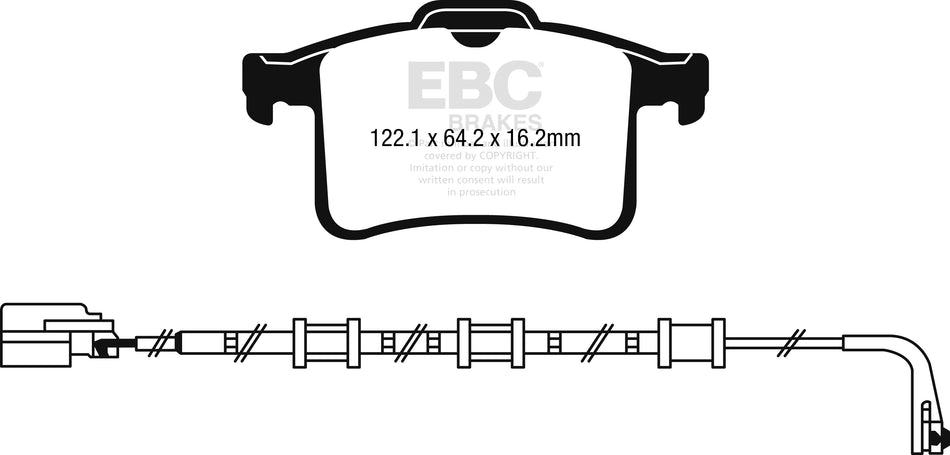 EBC Yellowstuff Bremsbeläge Vorderachse DP42424R ohne R90 für Mercedes-Benz A-Klasse AMG A 45 S 4-matic+ (177.054) (310kw/ 421PS) Baujahr: 07/19- mit HSN TSN: 2222 AJL