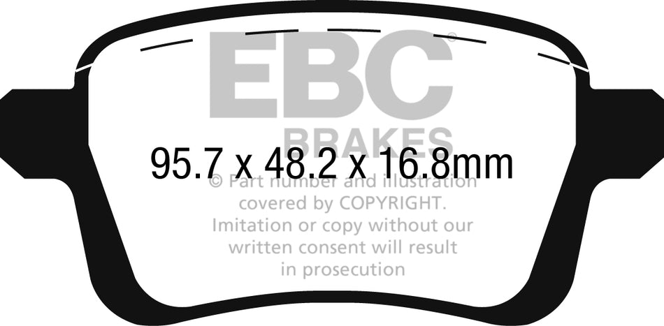 EBC Greenstuff 2000 Bremsbeläge Hinterachse DP22249 mit R90 für Fiat 500L 45383 (88kw/ 120PS) Baujahr: 10/13- mit HSN TSN: 1727 ABG