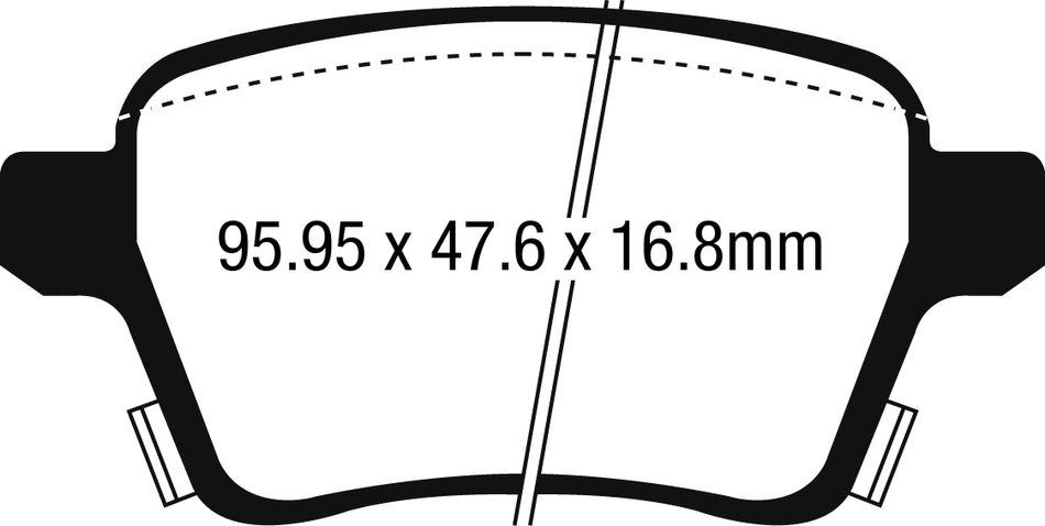 EBC Yellowstuff Bremsbeläge Hinterachse DP42250R mit R90 für Opel Corsa E 1.3 CDTI (70kw/ 95PS) Baujahr: 09/14- mit HSN TSN: 1844 ADH