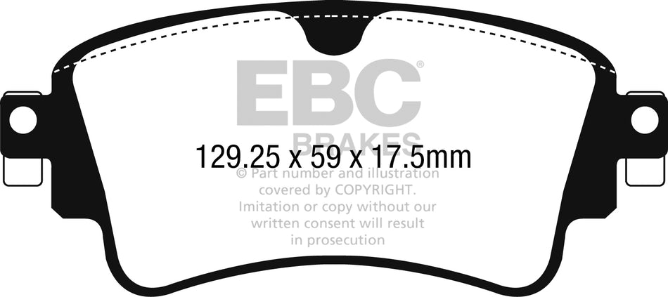 EBC Blackstuff Bremsbeläge Hinterachse DPX2254 mit R90 für Audi A4 2.0 TFSI quattro (185kw/ 252PS) Baujahr: 05/15- mit HSN TSN: 0588 BFK