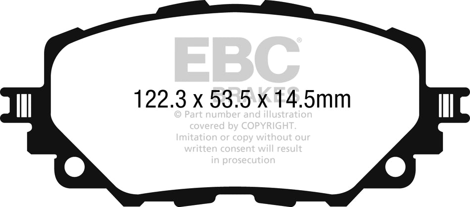 EBC Yellowstuff Bremsbeläge Vorderachse DP42263R mit R90 für Mazda MX-5 45413 (96kw/ 131PS) Baujahr: 06/15- mit HSN TSN: 7118 AGU