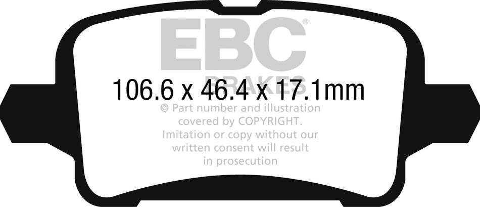 EBC Blackstuff Bremsbeläge Hinterachse DPX2268 mit R90 für Opel Astra K 1.6 CDTi (70kw/ 95PS) Baujahr: 06/15- mit HSN TSN: 0035 BFO