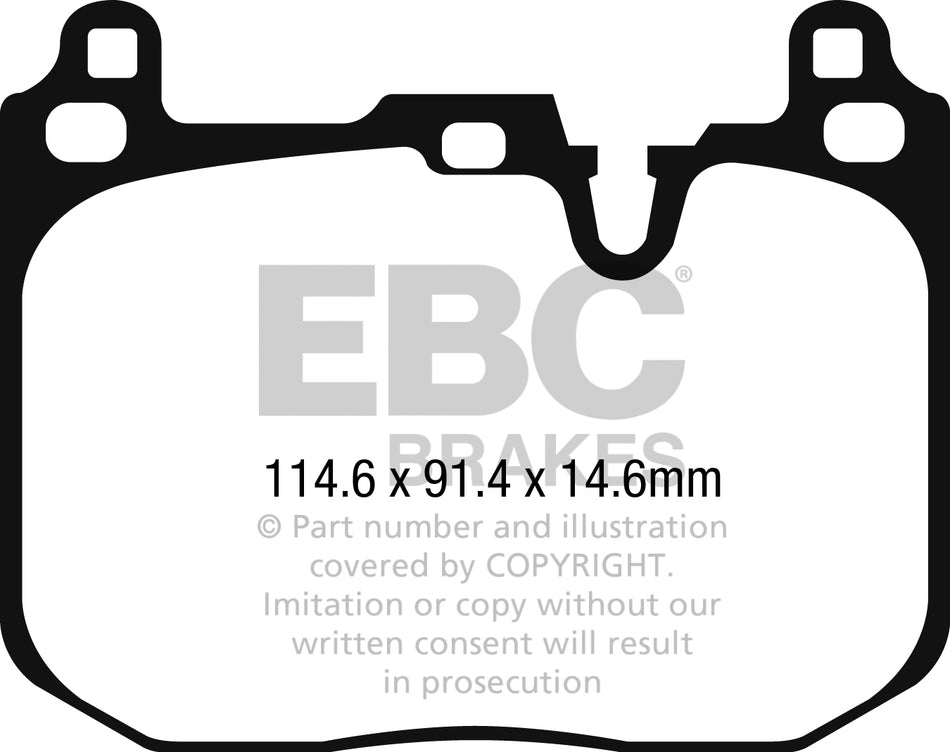 EBC Yellowstuff Bremsbeläge Vorderachse DP42271R mit R90 für Mini Mini Cooper S (141kw/ 192PS) Baujahr: 11/14- mit HSN TSN: 0005 CLG