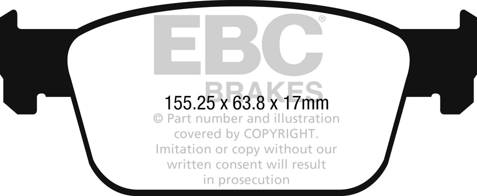 EBC Redstuff Bremsbeläge Vorderachse DP32273C mit R90 für Audi A5 Sportback 2.0 TDI (100kw/ 136PS) Baujahr: 05/17-08/18 mit HSN TSN: 0588 BMJ