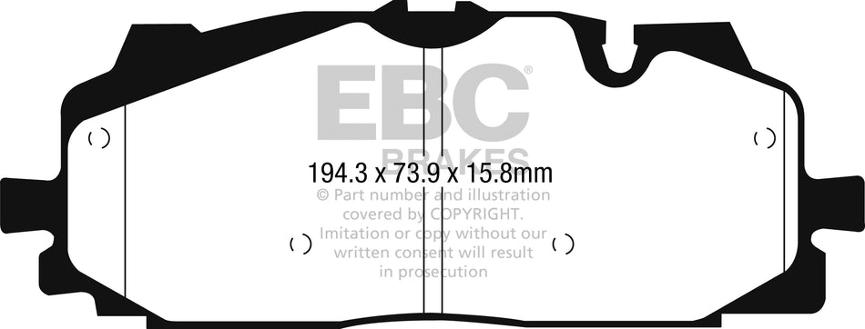 EBC Yellowstuff Bremsbeläge Vorderachse DP42277R mit R90 für Audi Q7 3.0 TDI quattro (155kw/ 211PS) Baujahr: 08/15-12/19 mit HSN TSN: 0588 BGS