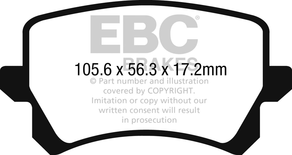 EBC Bluestuff NDX Bremsbeläge Hinterachse DP52278NDX mit R90 für Audi Q3 RS 2.5 quattro (228kw/ 310PS) Baujahr: 10/13-10/18 mit HSN TSN: 7967 ABA